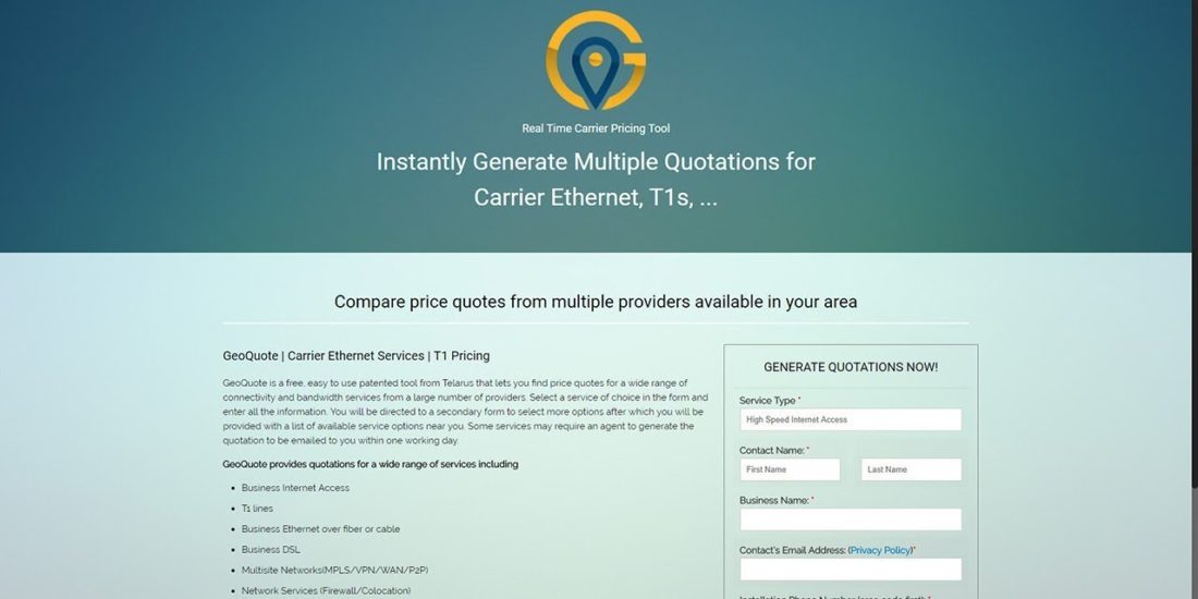 Geoquote-carrier -pricing-tool